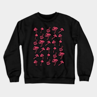 Mushrooms on Black Crewneck Sweatshirt